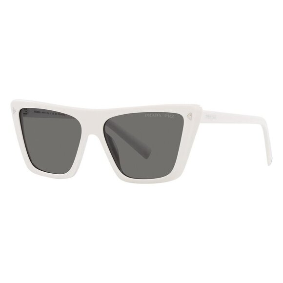 New PRADA White Polarised Butterfly PR 21ZS 142-5Z1 Sunglasses Women - Picture 1 of 4